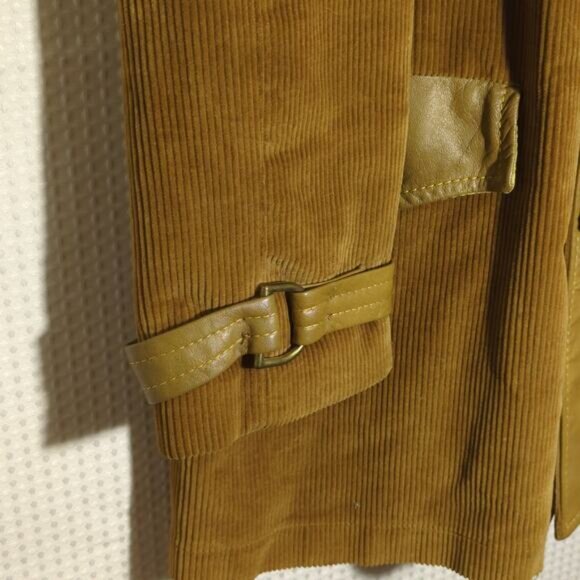 Cresco 40 Brown Corduroy Faux Leather Western Jacket Mens Vintage 70s Mod Coat - Picture 6 of 9